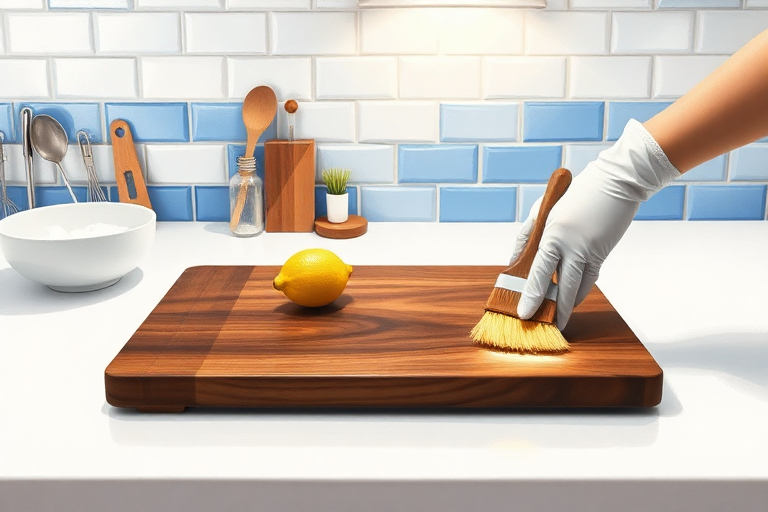 sanitizing wooden cutting board